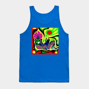 alien mayan lord in stylish shoes kaleidoscope ecopop Tank Top